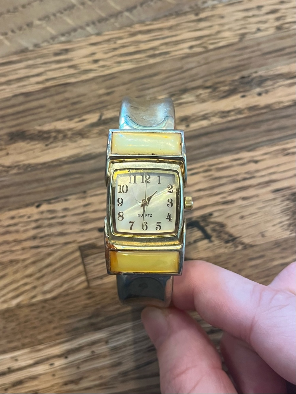 Two-Tone Rectangular Watch
